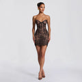 european and american women's clothing  spring/summer new lace bandeau striped high-waisted bodycon slimming bodycon dress