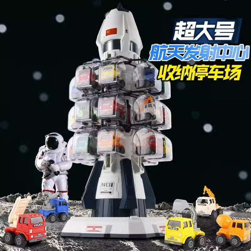 children's toy engineering inertial car simulation model aerospace rocket parking lot boy birthday gift