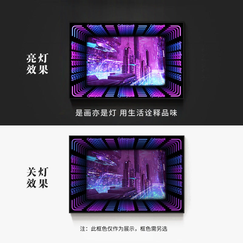 KTV box, private room, luminous hanging paintings, bar, pub, wall decoration painting, e-sports room, cyberpunk style mural