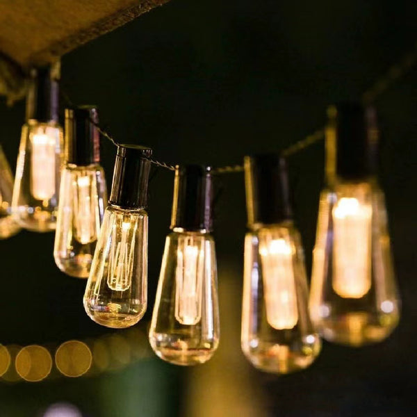 Outdoor camping waterproof led solar long light bulb S14 bubble ball light string canopy tent decoration atmosphere lights