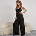 european and american style new summer women's jumpsuit - solid color casual sleeveless loose-fit romper