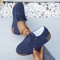 plus sizethick soleflats women's  spring autumnew arrivalplaideasiest for matchretrotie backcasualflats women