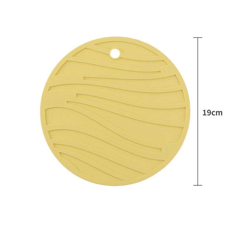 Cross-border supply of round silicone thermal insulation pads, printing custom household anti-scalding and non-slip pot pads, tableware, silicone thermal insulation pads