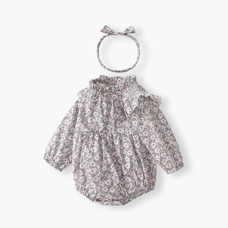 Newborn baby romper - autumn new arrivals: baby girl princess bodysuit, 100-day celebration outfit, long-sleeve autumn clothes for toddlers