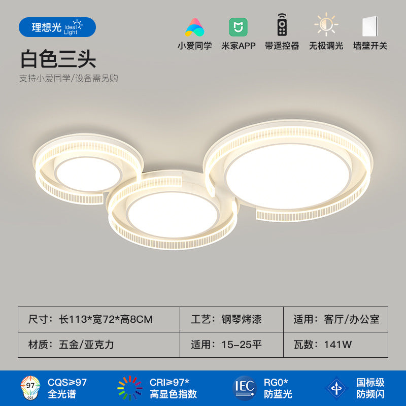Italian minimalist living room main light modern minimalist high-end hall full spectrum bedroom ceiling light Zhongshan lighting atmosphere