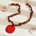 Bohemian necklace wholesale niche design pendant shell jewelry colorful crushed stone necklace women's ocean choker
