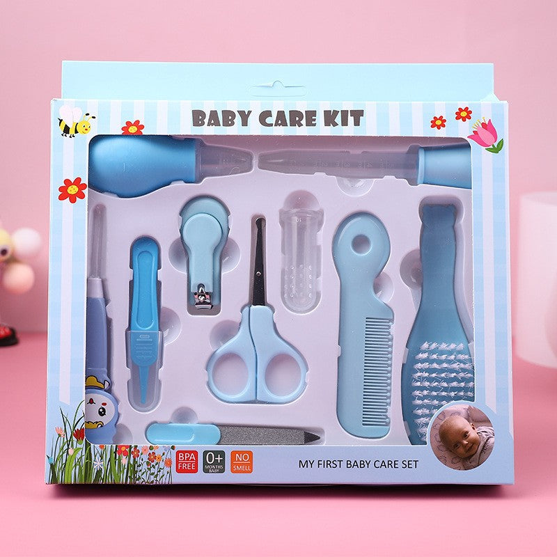 Baby nail clippers Baby nail clippers Care Newborn anti-clip meat nail clippers Ten-piece gift box set