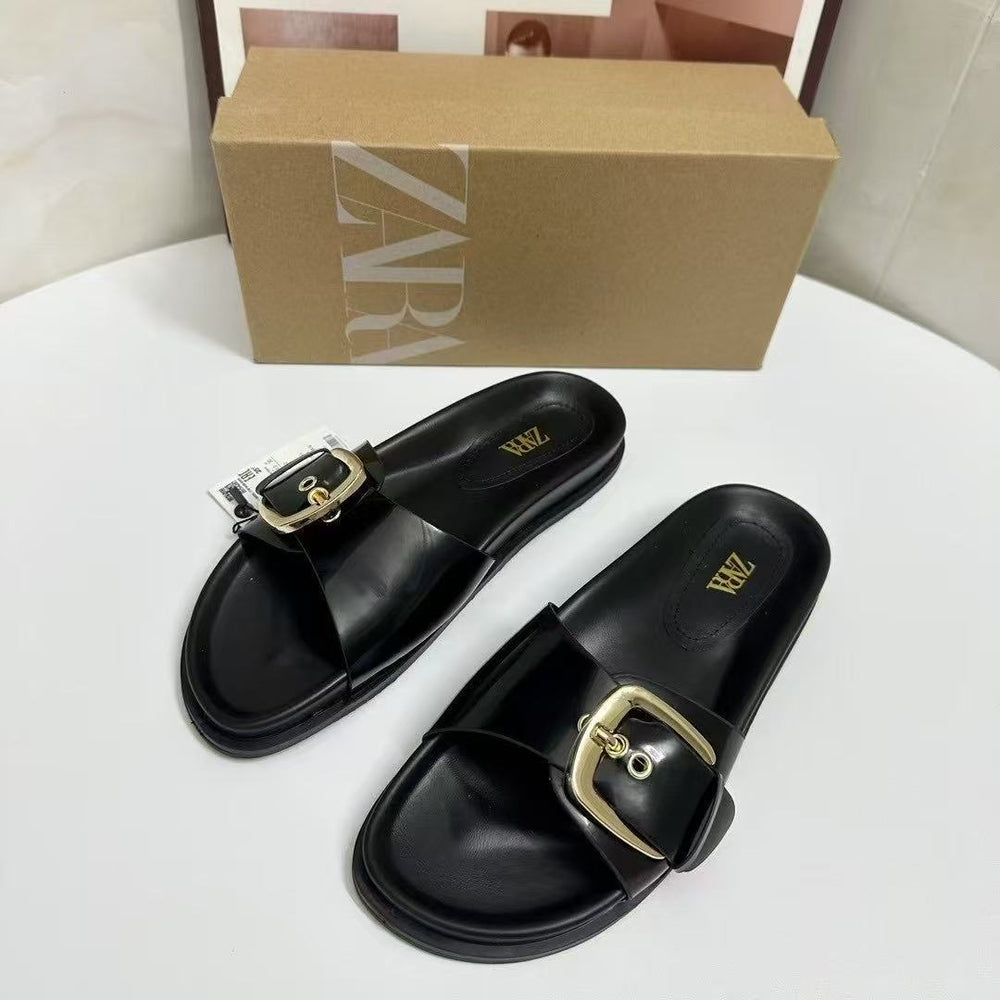 Za's 2025 new women's shoes: elegant and chic mules with back strap detail