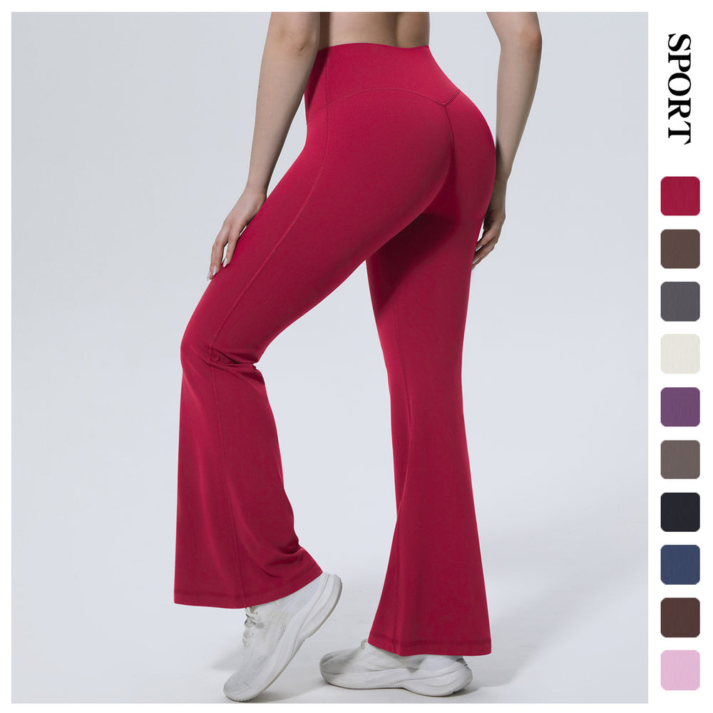 New barely-there high-waisted yoga pants: tummy control, butt lift, wide leg flare leggings for outdoor running, fitness, and sports - women's yoga apparel