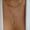 Wholesale gold-plated crystal snake necklace - new european and american style cross-border banquet jewelry set - fashionable and unique multi-layer necklace for women