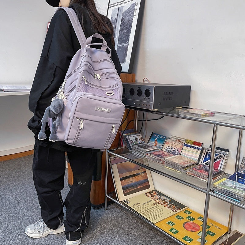 School bag male ins Korean version Harajuku ulzzang female high school college student versatile large capacity multi-layer backpack backpack