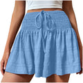 cross-border  european and american women's summer fashion solid color drawstring athletic shorts