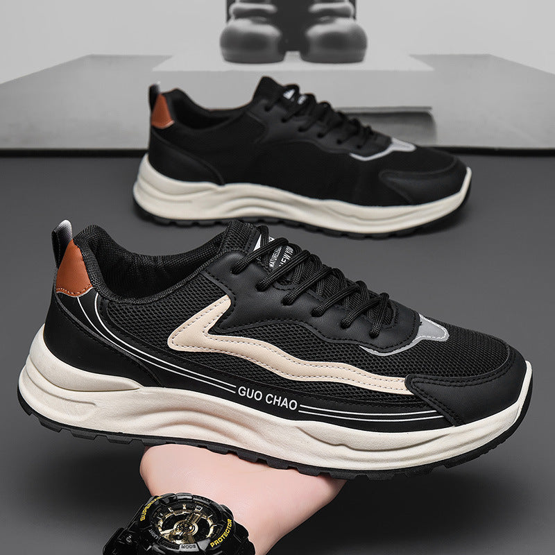 Men's casual shoes 2026 new breathable mesh agarwood sneakers summer anti-odor youth sports lightweight men's shoes