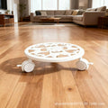 Metal movable flower pot tray iron flower stand roller flower pot base universal wheel movable flower pot stand