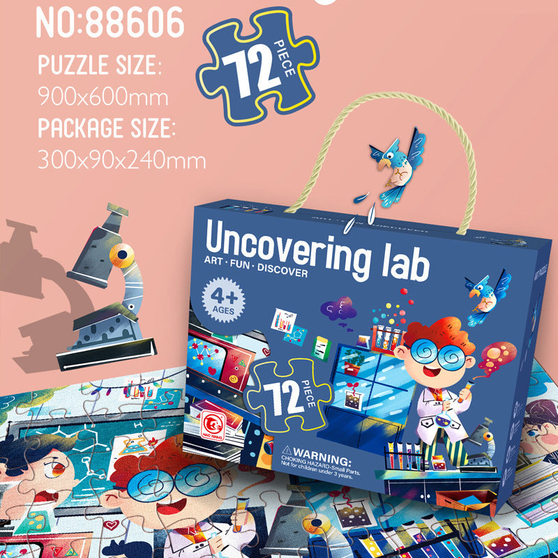 Cross-border children's 72 pieces flat puzzle paper puzzle gift box boys and girls early education intellectual toys kindergarten gifts