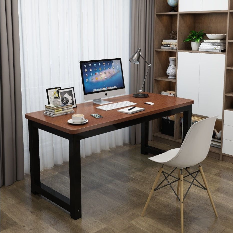 Rounded corner computer desk - desktop home student study table - commercial bean bag desk - modern minimalist office desk