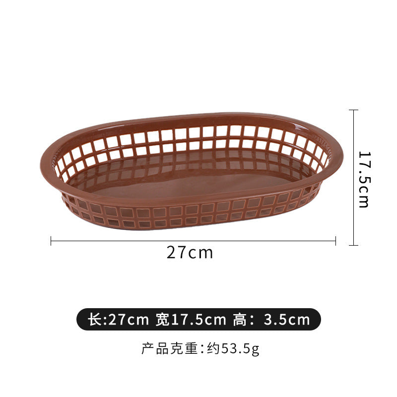 Plastic storage basket desktop storage basket household fruit storage hollow plastic fruit basket french fries storage basket cross-border