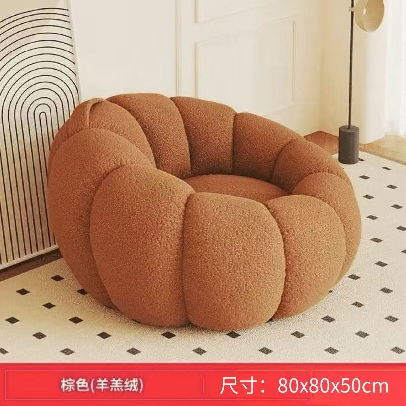 Lazy sofa can lie down and lie down pumpkin cream bedroom balcony single small sofa casualplaid tatami seat