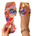 Women's flat sandals colorful cross-border women's shoes amazon fashion style huizhou women's shoes square toe slippers chain vacation