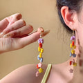 Summer color dopamine star tassel earrings - unique design, sweet style, perfect for vacation