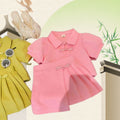 Girls' summer skirt set  new style chic & elegant mid-child casual short-sleeve skirt two-piece outfit