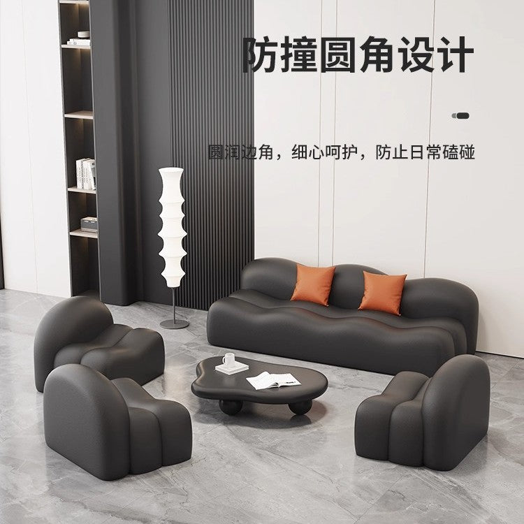 new leather reception desk wave rest area lounge seating for salon, office, and nordic living room