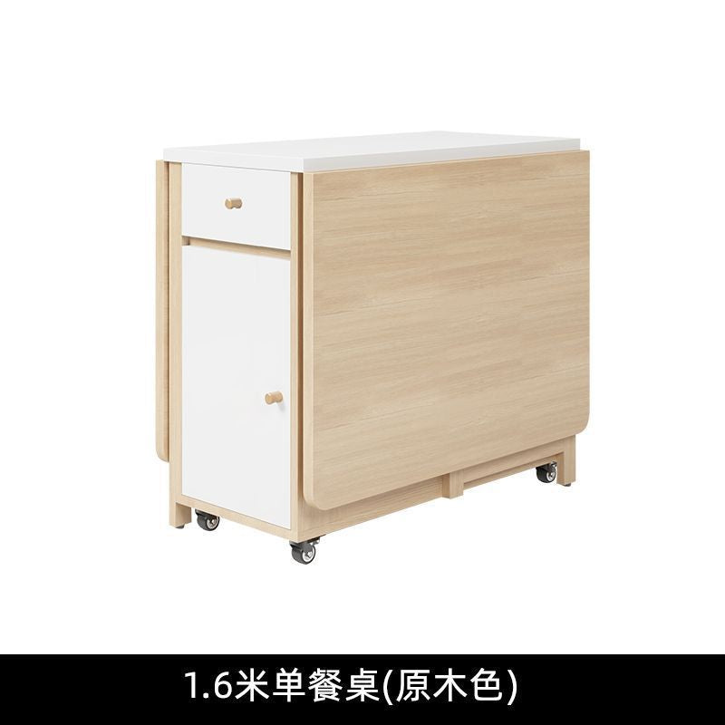 Cream style folding tablefor homefoldablemovable dining table and chair simple multifunctional table dining table and chair combination