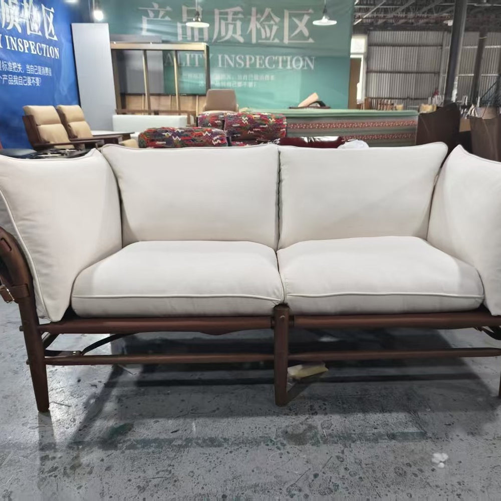 Used leather solid wood b&b art upholstered casual chair designer style living room saddle leather chair wabi-sabi style living room sofa