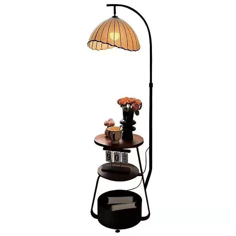 Cream style living room sofa corner floor lamp bedroom bedside table all-in-one table lamp storage vertical lamp