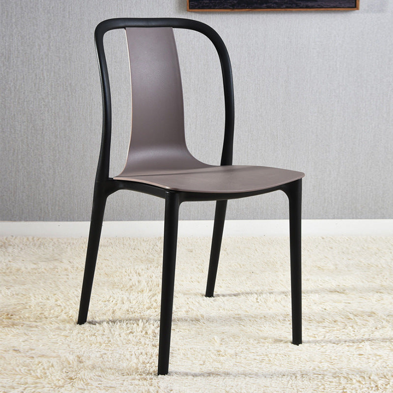 Scandinaviancasual plastic dining chair popular back chair thickened stackable for home restaurant hotel milk tea shop chair