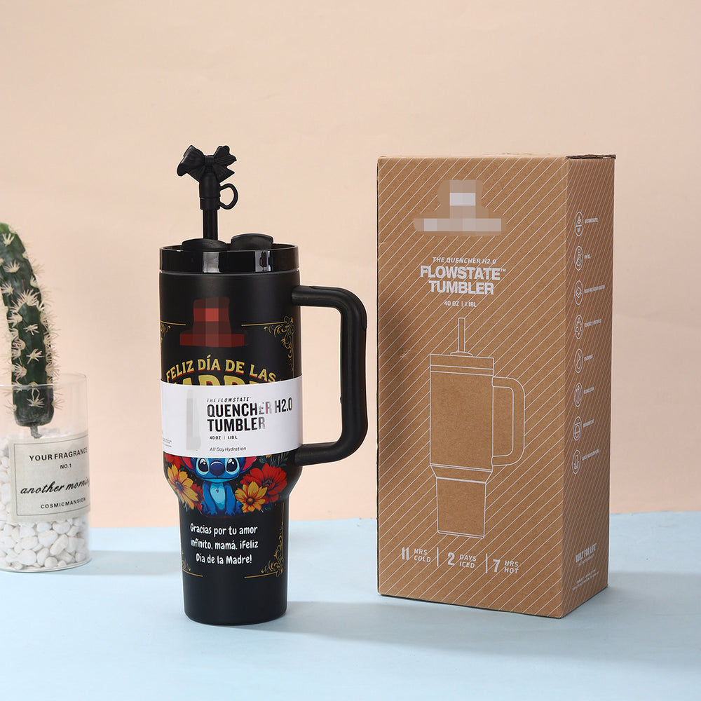 stanley mother's day same style ice cup creative 304 stainless steel thermos cup men's and women's portable straw cup