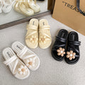 Popular flower slippers for women thick solenon-slipnew arrivalfashionsummer fairy style sandals flats beach shoes