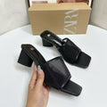 Za2025new arrival french beautiful square toe mesh open toe flip-flops summer outwear non-tiring high-heeled sandals