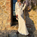 summer new women's clothing: cross-border export fashionable european and american style dress - elegant v-neck printed maxi dress