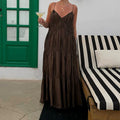 cross-border e-commerce women's fashion: european and american summer new arrivals - elegant and stylish solid color casual camisole maxi dress