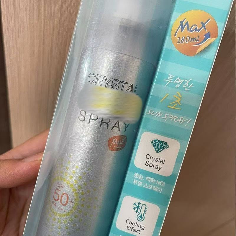Crystal sunscreen spray - face & body, student military training approved, uv protection, isolation, women's 180ml