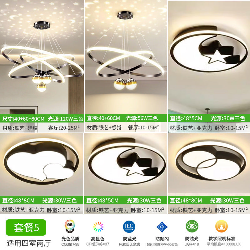 Living room chandelier crystal gypsy fish line lamp restaurant bed and breakfast lighting simple modern Nordic chandelier