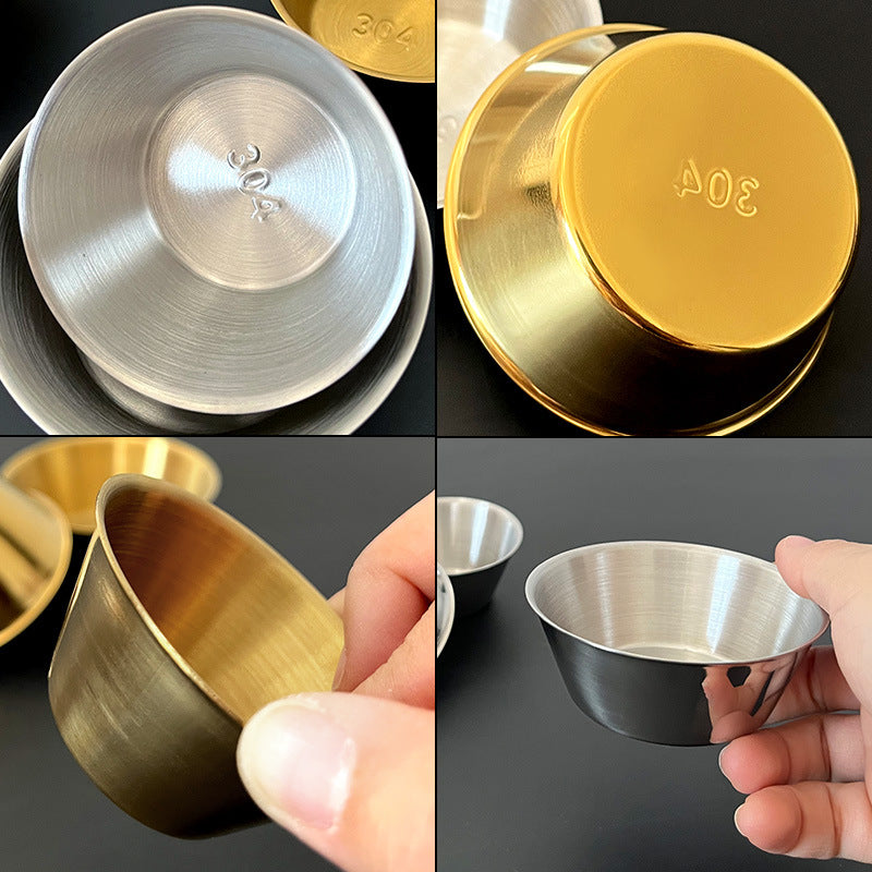 304 stainless steel gold sauce dish - perfect for ketchup, korean fried chicken sauce, bbq marinades, and more!