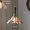 Vintage brass hand-soldered lamp, american style bedside aisle restaurant cafe stained glass pendant light