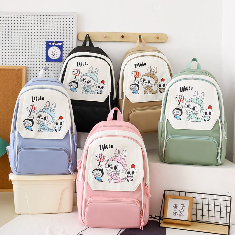 Large-capacity schoolbag four-piece backpack, primary and secondary school student schoolbag, Japanese cute high-value girl backpack