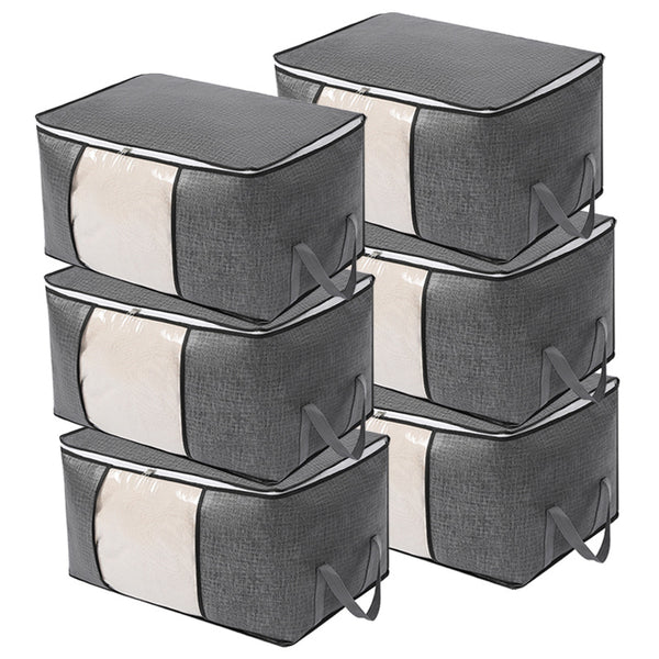 's new oversized clothing storage bag 90 liters foldable non-woven bag 6 pieces under the bed storage