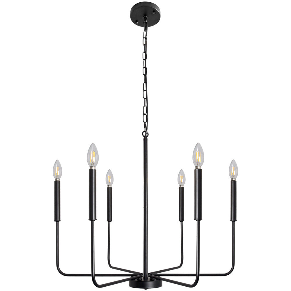Cross-border  American retro chandelier, American country 6 heads 8 heads black gold wrought iron lamps