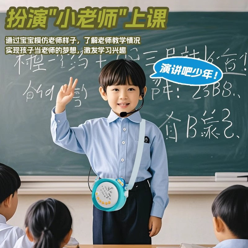 Kids' bee speaker - bluetooth connected karaoke headset with voice changer, sound effects, and educational toy features