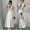 french chic sleeveless tank top women's summer new arrival ruched waist design minimalist versatile maxi dress
