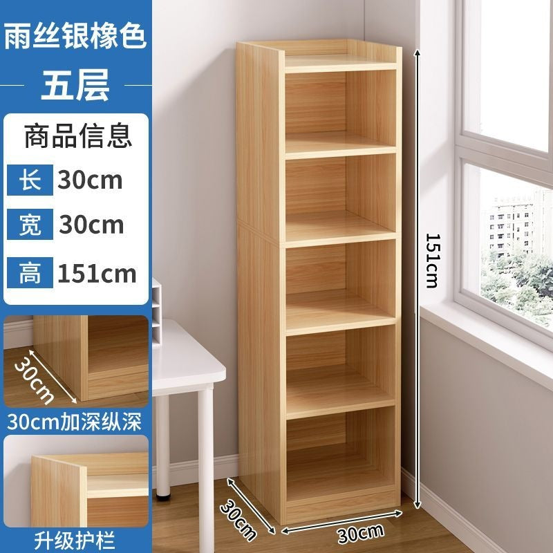 Bookshelf storage rack floor-standing simple for home multi-layer living room cabinet storage cabinet narrow slit small bookcase wall storage