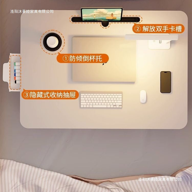 Small table on the bed, foldable computer desk, for home bedroom bay window desk, dormitory student dormitory lazy study table