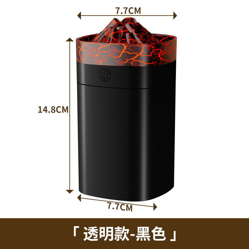 new volcano rainbow flame aroma diffuser, mini home humidifier with ambient light, usb desktop humidifier
