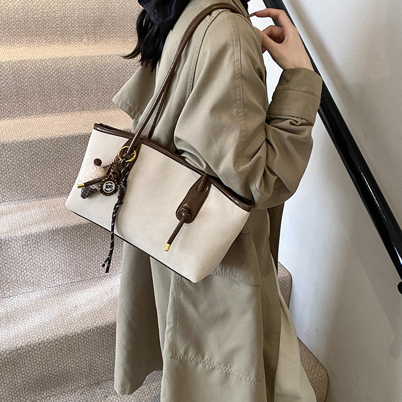 Retro large-capacity bag women's autumn and winter new foreign-style texture shoulder bag casual messenger bag small square bag tote bag