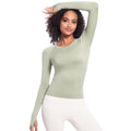 Seamless all-in-one woven yoga clothes, high-elastic tight-fitting long sleeves, quick-drying tops, running fitness sports t-shirts personalized processing