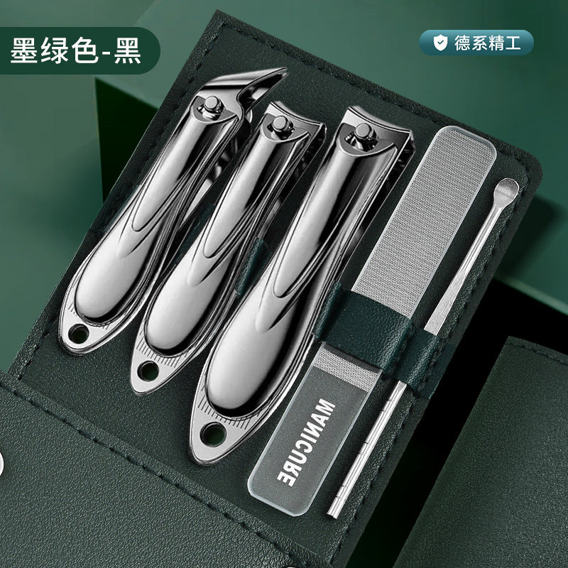 Nail clipper set with folding storage case - complete manicure tool kit - wholesale available - stainless steel nail clippers